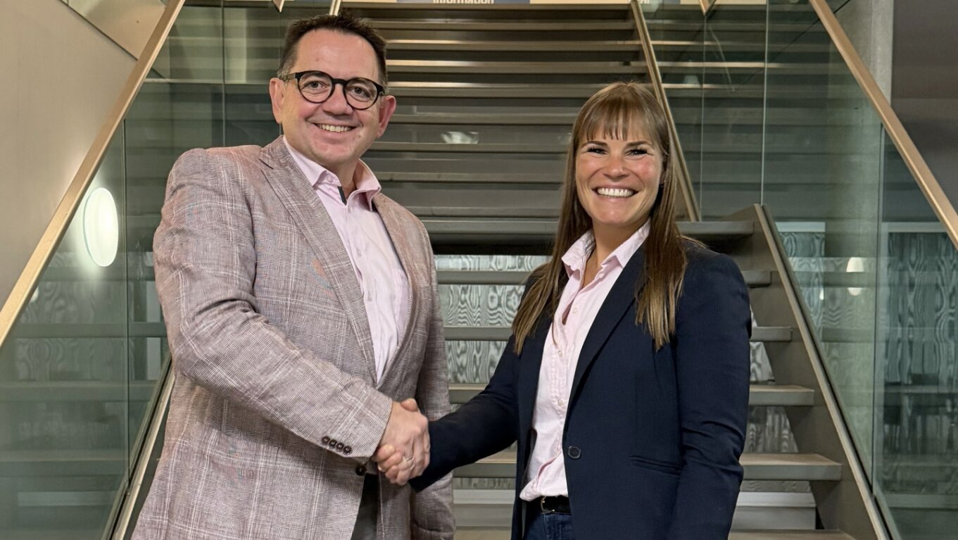 Vincent Claivaz, président de myexpo et Carole Moos, nouvelle directrice générale